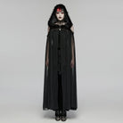 PUNK RAVE Women's Gothic Embroidered Hooded Cloak