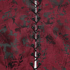 PUNK RAVE Women's Gothic Embroidered Jacquard Lace-up Vest Black-Red