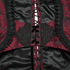 PUNK RAVE Women's Gothic Embroidered Jacquard Lace-up Vest Black-Red