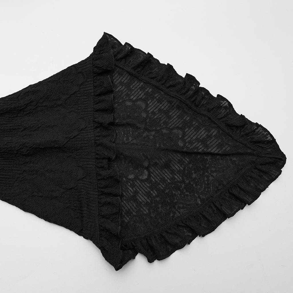 PUNK RAVE Women's Gothic Embroidered Lace-up Flared Sleeved Dress