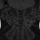 PUNK RAVE Women's Gothic Embroidered Lace-up Long Sleeved Top