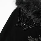 PUNK RAVE Women's Gothic Embroidered Stand Collar Beaded Coat