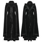 PUNK RAVE Women's Gothic Embroidered Stand Collar Beaded Coat
