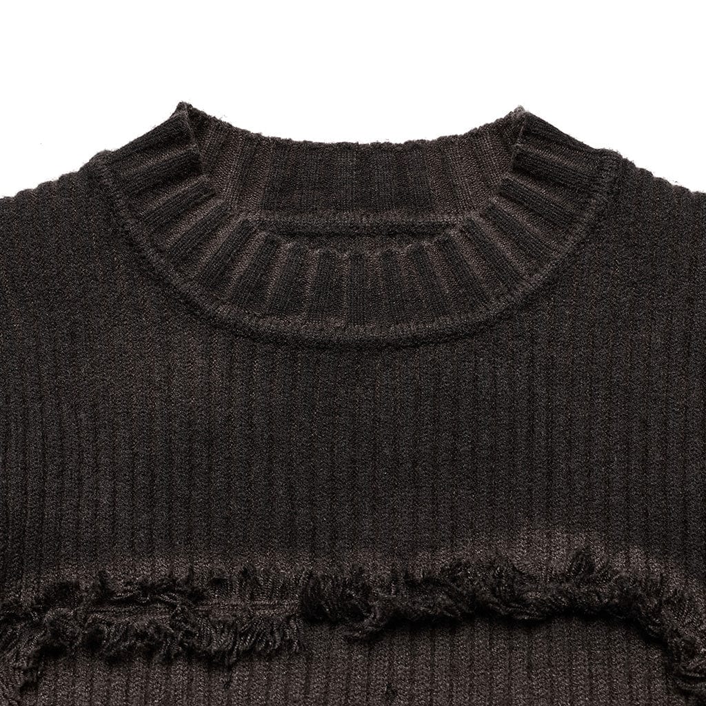 Vestido de punto con degradado, sin bordes y bordado gótico para mujer PUNK RAVE, color café