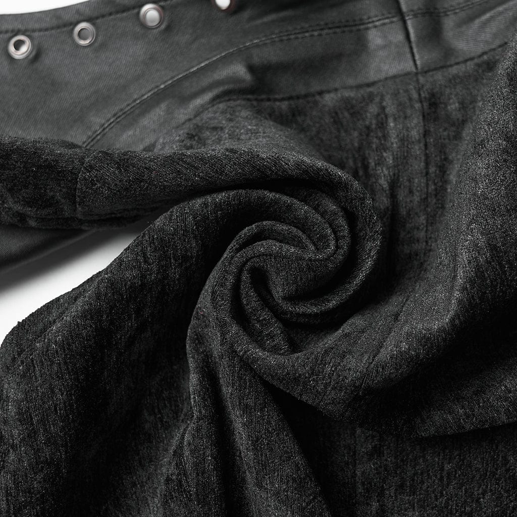 PUNK RAVE Women's Gothic Eyelet Buckle Lace-up Vest