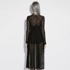 PUNK RAVE Women's Gothic Eyelet Sheer Long Sleeved Cardigan