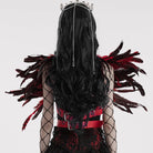 PUNK RAVE Women's Gothic Faux Feather Shoulder Harness