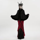 PUNK RAVE Women's Gothic Faux Fur Embroidered  Witchy Cloak
