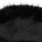 PUNK RAVE Women's Gothic Faux Fur Splice Lace-up Detachable Coat Black