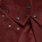 PUNK RAVE Women's Gothic Faux Fur Splice Lace-up Detachable Coat Red