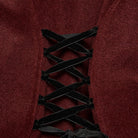 PUNK RAVE Women's Gothic Faux Fur Splice Lace-up Detachable Coat Red