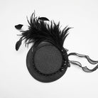 PUNK RAVE Women's Gothic Feather Ribbon Hat