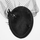 PUNK RAVE Women's Gothic Feather Rose Birdcage Veil Fascinator Hat Black