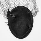 PUNK RAVE Women's Gothic Feather Rose Birdcage Veil Fascinator Hat Black-Red