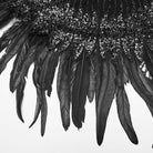 PUNK RAVE Women's Gothic Feathered Short Cape