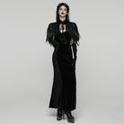 PUNK RAVE Women's Gothic Feathered Short Cape