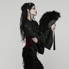 PUNK RAVE Women's Gothic Feathered Tassel Fan