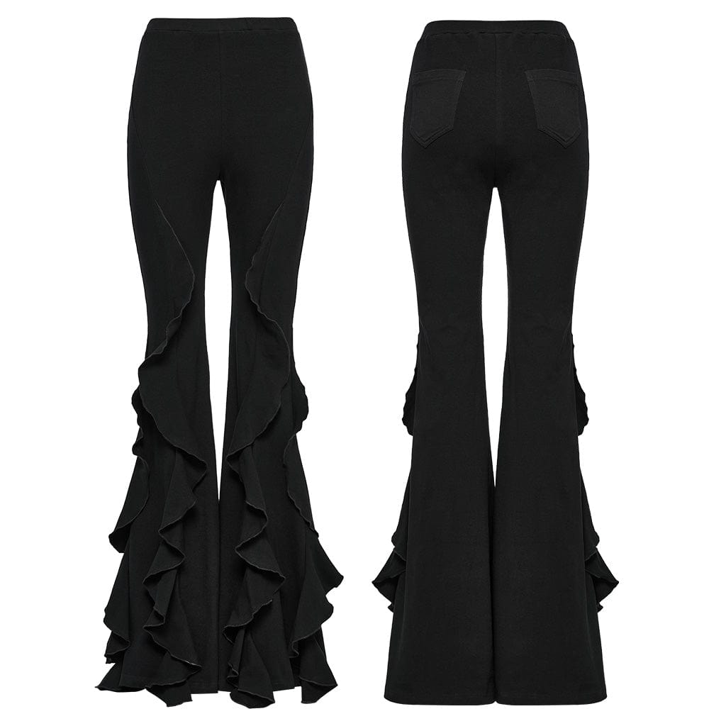 PUNK RAVE Women's Gothic Flared Flared Pants