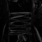 PUNK RAVE Women's Gothic Flared Sleeved Floral Embroidered Velvet Dress