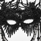 PUNK RAVE Women's Gothic Floral Beaded Chain Mask