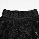 PUNK RAVE Women's Gothic Floral Beaded Flared Sleeved Top