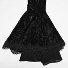 PUNK RAVE Women's Gothic Floral Beaded Flared Sleeved Top