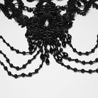 PUNK RAVE Women's Gothic Floral Crochet Beaded Necklace