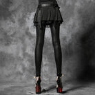 Leggings de piel sintética con cordones y diseño floral gótico de PUNK RAVE para mujer