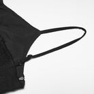 PUNK RAVE Women's Gothic Floral Embroidered Asymmetric Slip Dress