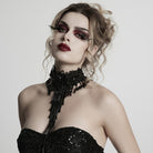 PUNK RAVE Women's Gothic Floral Embroidered Beaded Tassel Necklace