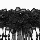 PUNK RAVE Women's Gothic Floral Embroidered Beaded Tassel Necklace
