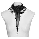 PUNK RAVE Women's Gothic Floral Embroidered Beaded Tassel Necklace