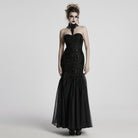 PUNK RAVE Women's Gothic Floral Embroidered Beaded Tassel Necklace