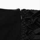 PUNK RAVE Women's Gothic Floral Embroidered Irregular Fishtail Skirt Black
