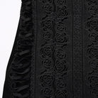 PUNK RAVE Women's Gothic Floral Embroidered Irregular Fishtail Skirt Black