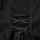 PUNK RAVE Women's Gothic Floral Embroidered Lace-up Jacket Black