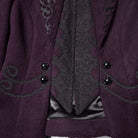 PUNK RAVE Women's Gothic Floral Embroidered Lace-up Jacket Violet