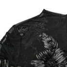 PUNK RAVE Women's Gothic Floral Embroidered Mesh Top