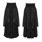 PUNK RAVE Women's Gothic Floral Embroidered Multilayered Skirt
