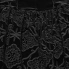 PUNK RAVE Women's Gothic Floral Embroidered Velvet Fishtail Slip Dress Black