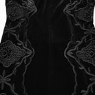 PUNK RAVE Women's Gothic Floral Embroidered Velvet Fishtail Slip Dress Black