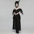 PUNK RAVE Women's Gothic Floral Feather Formal Hat