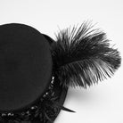 PUNK RAVE Women's Gothic Floral Feather Formal Hat