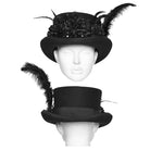 PUNK RAVE Women's Gothic Floral Feather Formal Hat