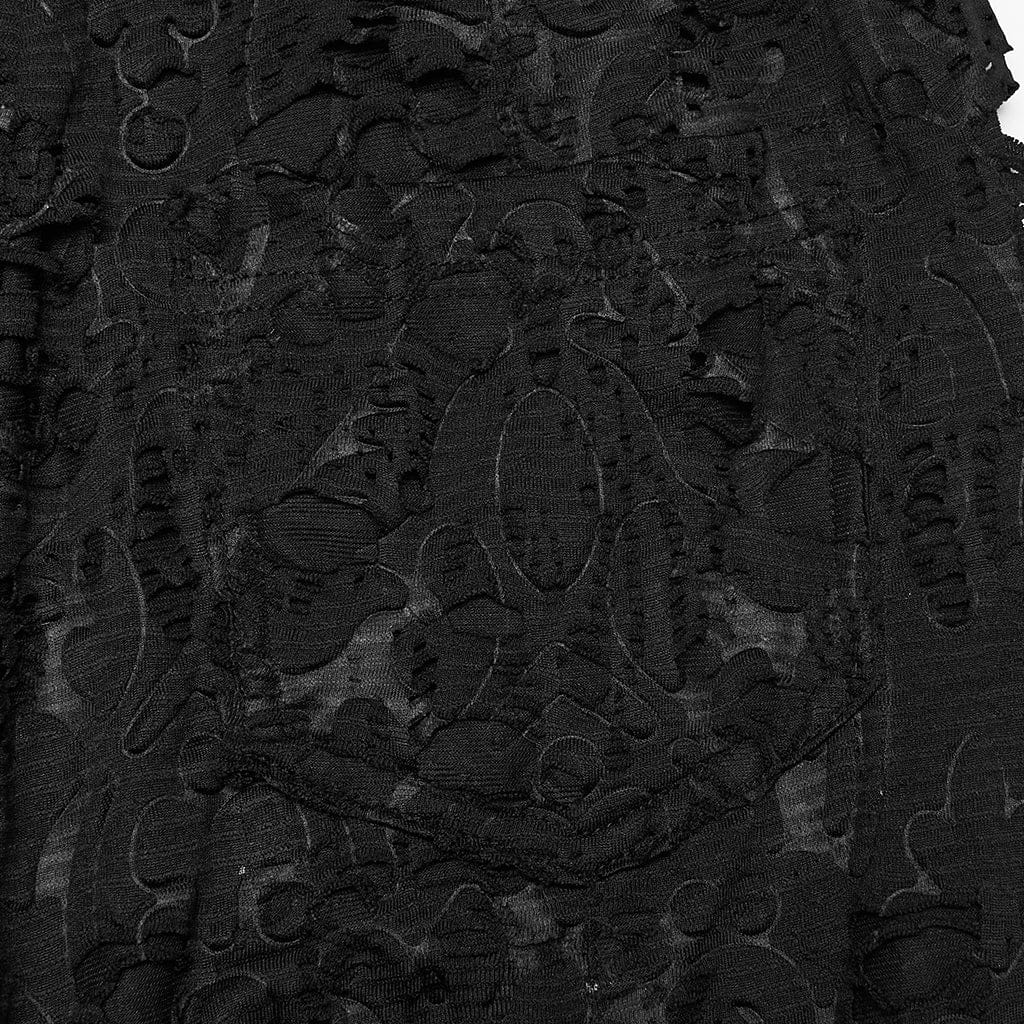 PUNK RAVE Women's Gothic Floral Jacquard Flared Pants