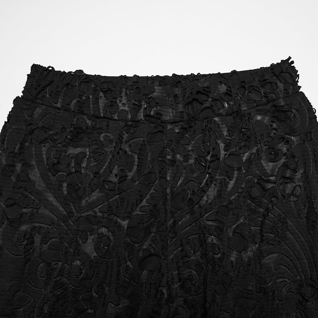 Women's Gothic Floral Jacquard Flared Pants – Punk Design