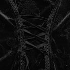 PUNK RAVE Women's Gothic Floral Jacquard Lace Long Sleeve Velvet Top Black
