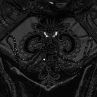 PUNK RAVE Women's Gothic Floral Jacquard Lace Long Sleeve Velvet Top Black