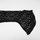 PUNK RAVE Women's Gothic Floral Jacquard Lace Long Sleeve Velvet Top Black