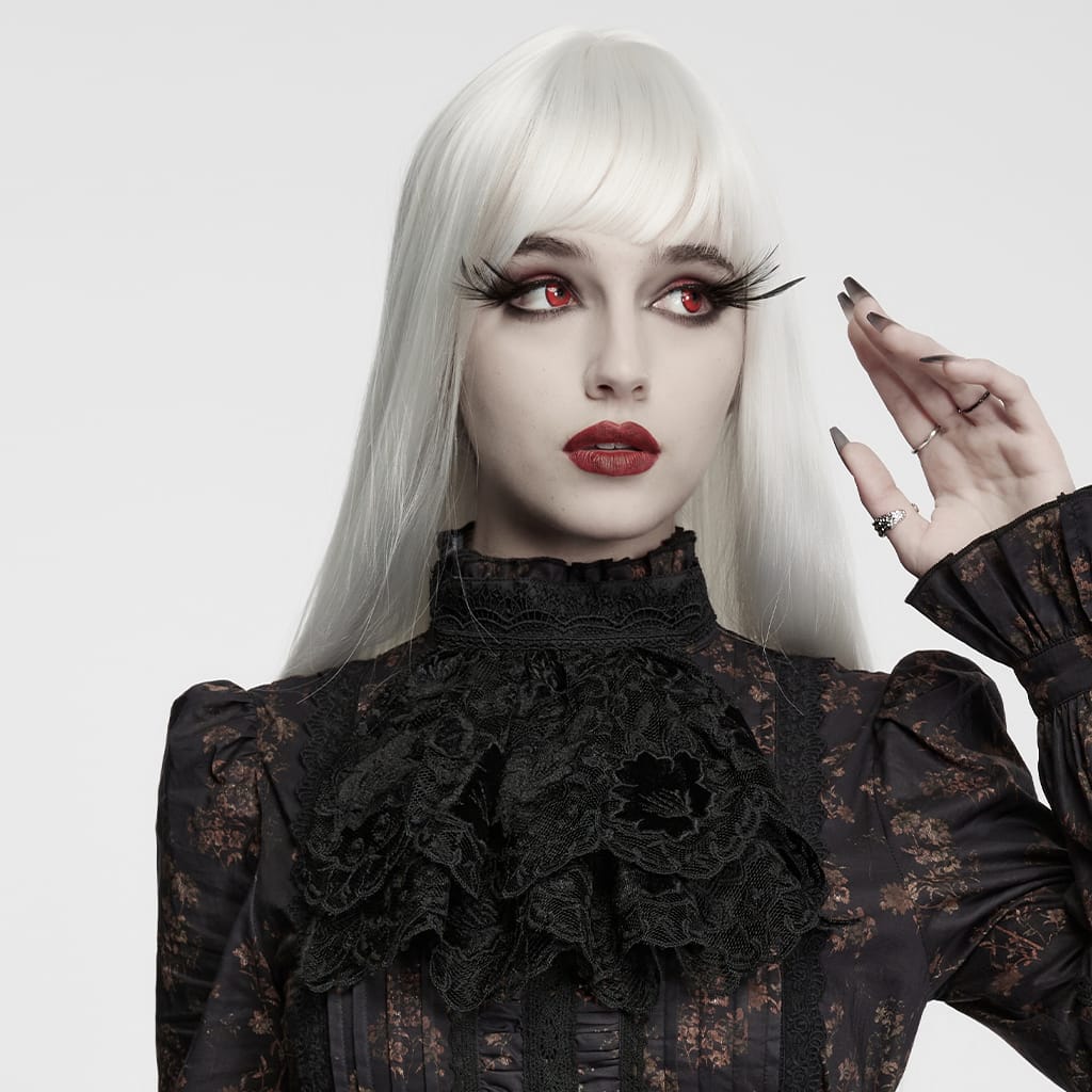 PUNK RAVE Women's Gothic Floral Lace Collar